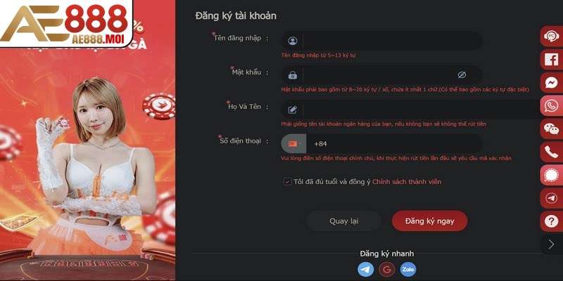 Quy trình đăng ký AE888 với 4 bước cơ bản