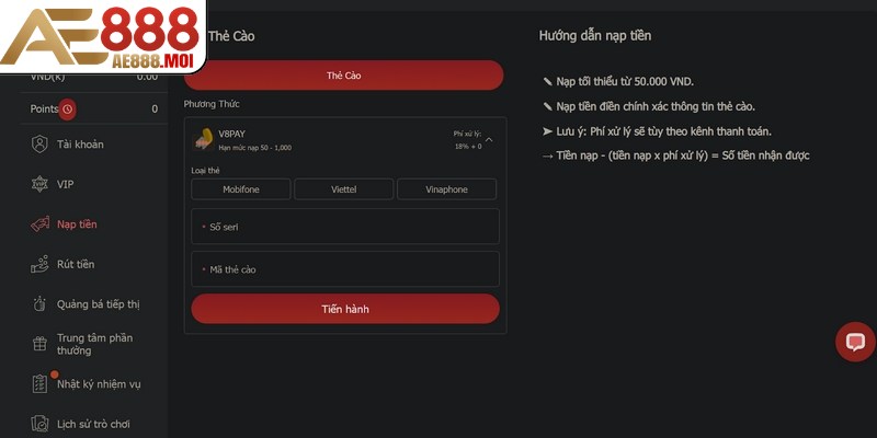 Người chơi có thể liên hệ đội ngũ hỗ trợ 24/7 khi gặp sự cố giao dịch tài chính