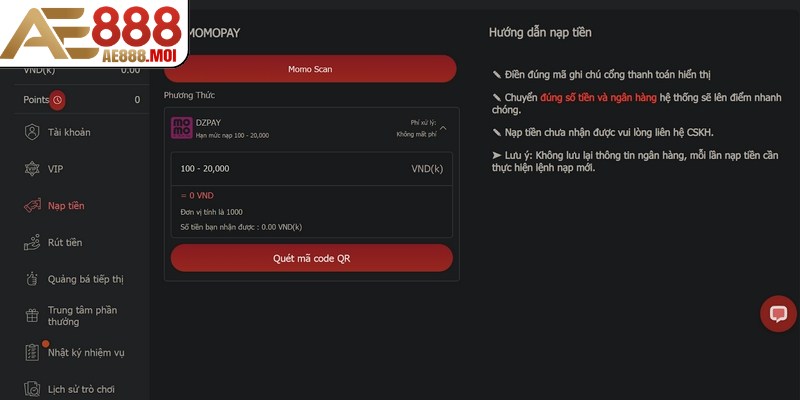 Tìm hiểu phương thức nạp tiền AE888 được đánh giá nhanh nhất