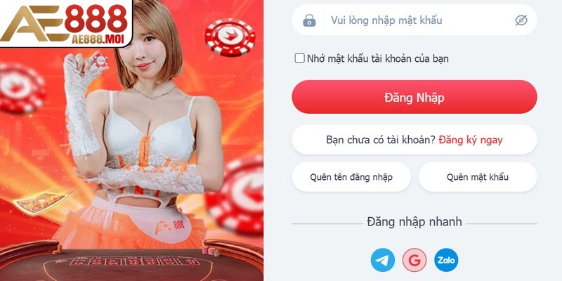 Quy trình xử lý khi quên hoặc nhập sai mật khẩu AE888