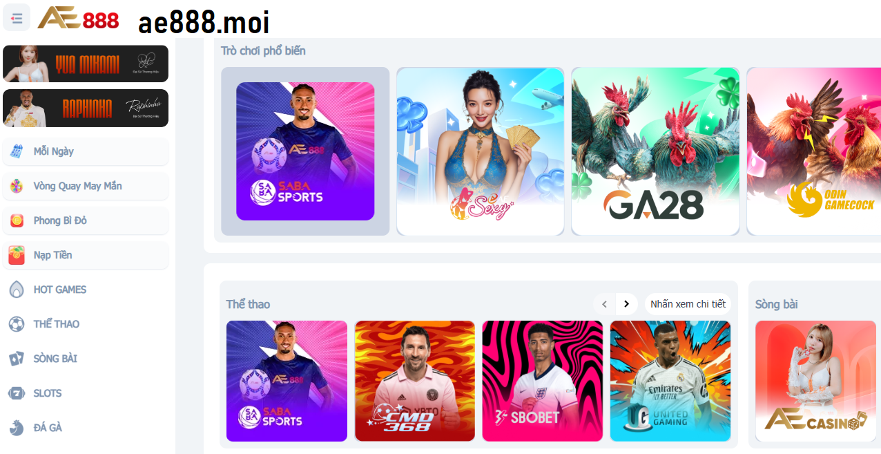 san pham ca cuoc da dang tai ae888